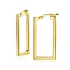 ZINZI gold plated zilveren oorringen 30mm in rechthoek vorm buisdikte 2mm ZIO2337G
