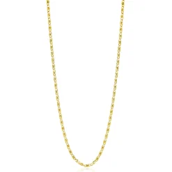 ZINZI gold plated zilveren scroll schakelketting, waarbij de schakels een dubbele krul/kronkeling maken 42-45cm ZIC2479G