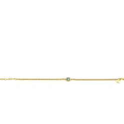 ZINZI gold plated zilveren gourmet armband met vierkante zetting bezet met indigo blauwe kleursteen 16-19cm ZIA2417G