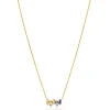 ZINZI gold plated zilveren ketting met multi-color rechthoekige kleurstenen 42-45cm ZIC2739