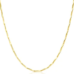 ZINZI gold plated zilveren schakel ketting met glinsterende pijlvormige schakels 1,5mm breed 42-45cm ZIC2414G