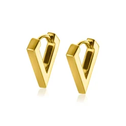 ZINZI gold plated zilveren luxe oorringen driehoeksvorm 16x3mm ZIO2318G
