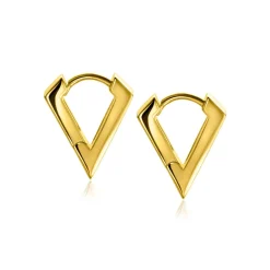 ZINZI gold plated zilveren luxe oorringen driehoeksvorm 16x3mm ZIO2318G