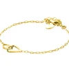 ZINZI gold plated zilveren armband met paperclip-schakels, waarbij in het midden twee druppelvormen mooi met elkaar verbonden zijn 17-20cm ZIA2634