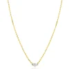 ZINZI gold plated zilveren ketting 42–45cm met piramide vorm, bezet met witte zirkonia’s ZIC2723Y