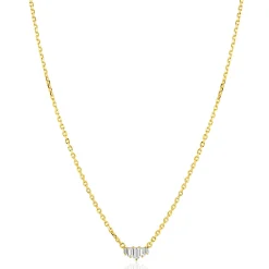 ZINZI gold plated zilveren ketting 42–45cm met piramide vorm, bezet met witte zirkonia’s ZIC2723Y