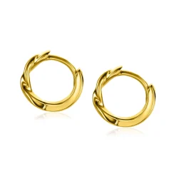 ZINZI gold plated zilveren oorringen met gedraaide buis 12 x 2mm ZIO2321G