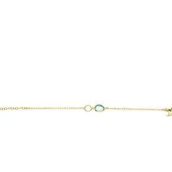 ZINZI gold plated zilveren armband met open rondje en ovaal, bezet met turquoise kleursteen ZIA2716G
