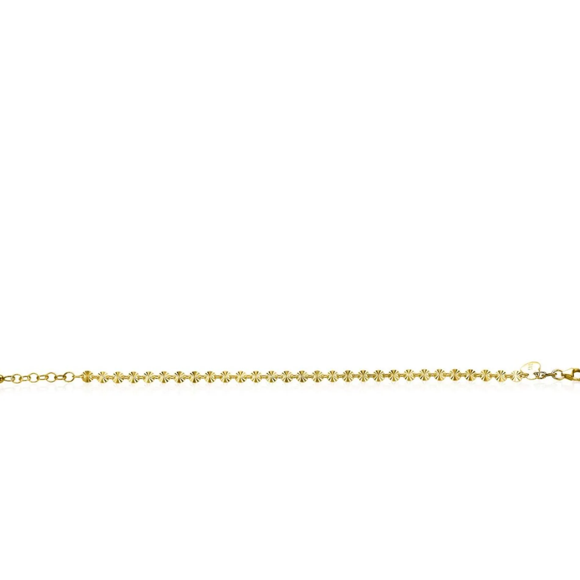 ZINZI gold plated zilveren armband met ronde schakels zonnestralen 4,3mm breed ZIA2272G