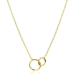 ZINZI gold plated zilveren paperclip schakel ketting met ronde vormen 42-45cm ZIC2275G