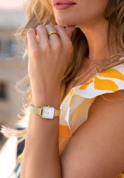 ZINZI gold plated zilveren aanschuifring zeshoek gladde buis 3mm ZIR2323G