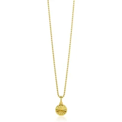 ZINZI gold plated zilveren hanger zonnestralen rond 10mm ZIH2296S (zonder collier)