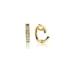 ZINZI gold plated zilveren hanger met witte zirconia's om je oorbedels aan te hangen ZIH2CHG