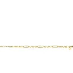 ZINZI gold plated zilveren schakelarmband met drie lange ovale schakels 5,5mm breed 18-21cm ZIA2711G