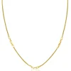 ZINZI gold plated zilveren popcorn schakelketting 45-48cm met drie paperclip schakelaccenten ZIC2709G