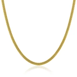 ZINZI gold plated zilveren popcorn ketting 3mm breed 42cm ZIC2765G