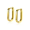ZINZI gold plated zilveren luxe oorringen ovale vorm 20mm zijkant witte zirconia's ZIO2319Y