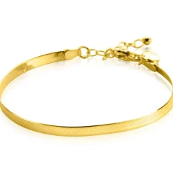 ZINZI gold plated zilveren platte slangen-armband 3,5mm breed ZIA2292G