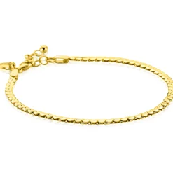 ZINZI gold plated zilveren schakel armband 3mm breed 18-21cm ZIA2647G