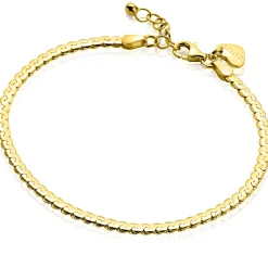 ZINZI gold plated zilveren schakel armband 3mm breed 18-21cm ZIA2647G