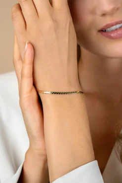 ZINZI gold plated zilveren schakel armband 3mm breed 18-21cm ZIA2647G