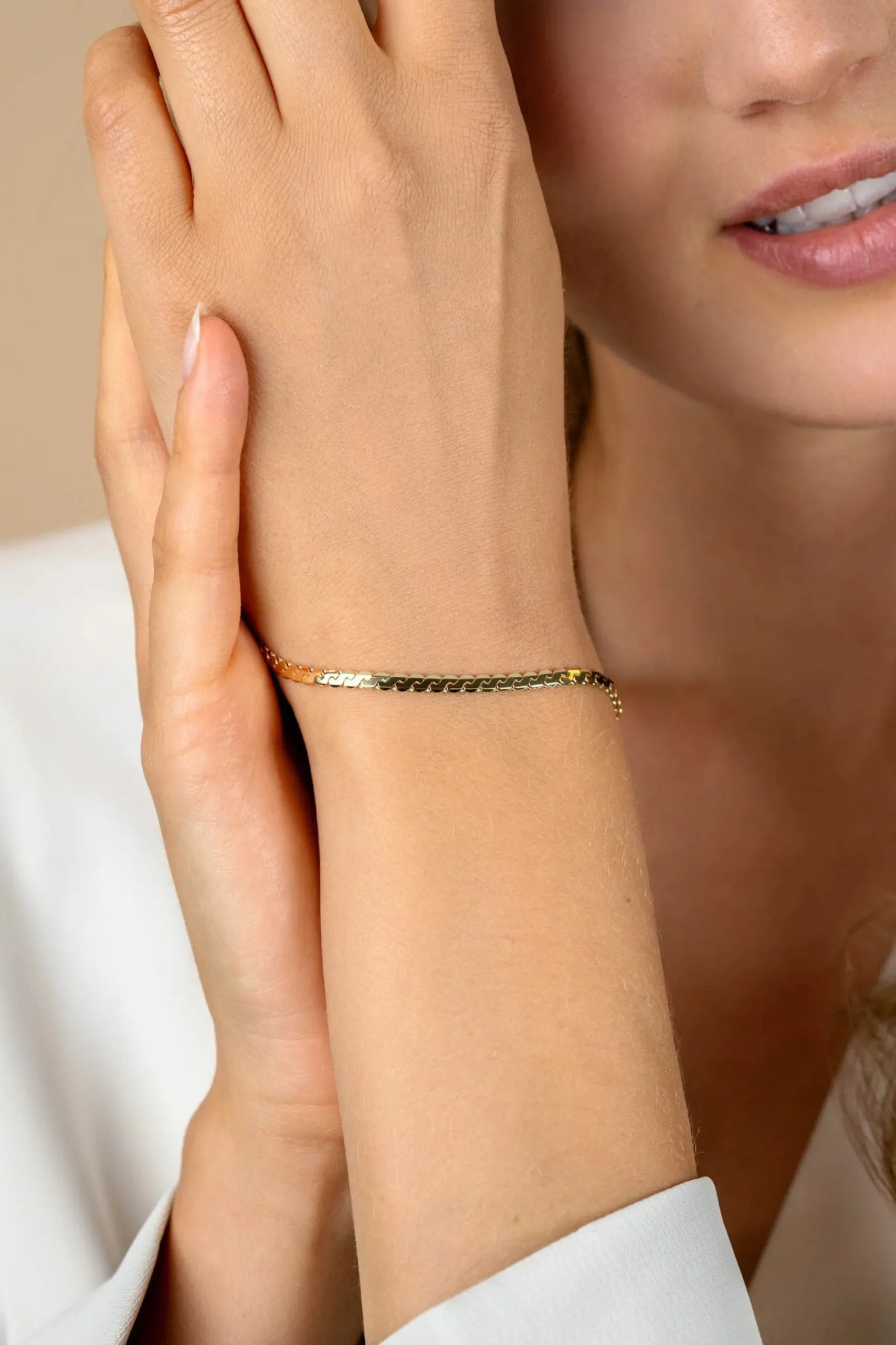ZINZI gold plated zilveren schakel armband 3mm breed 18-21cm ZIA2647G
