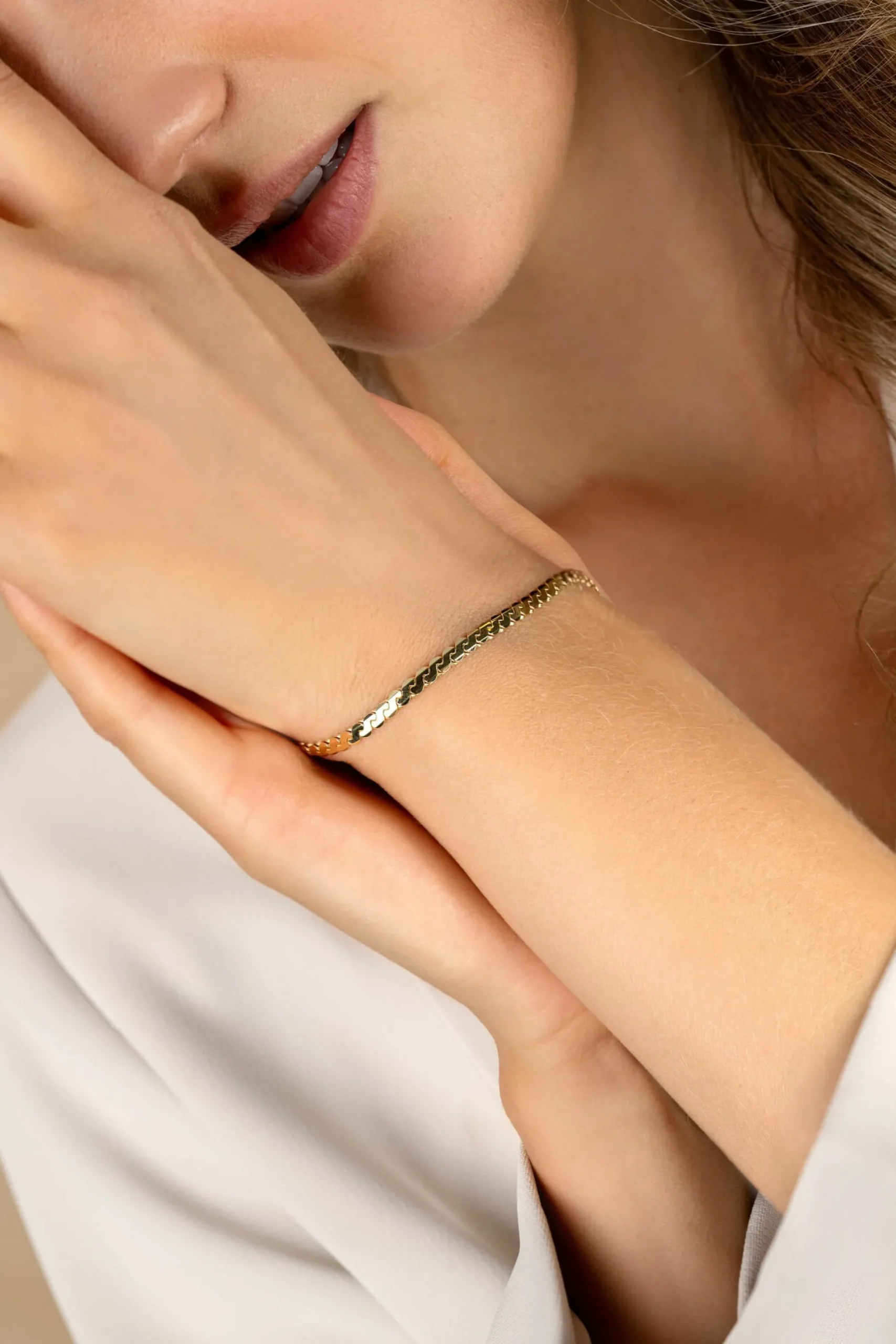 ZINZI gold plated zilveren schakel armband 3mm breed 18-21cm ZIA2647G
