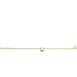 ZINZI gold plated zilveren schakelarmband met hartvormige slot hanger 17-20cm ZIA2673G