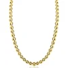 ZINZI gold plated zilveren brede rolex-style schakel-collier 8mm breed 43cm ZIC2764G
