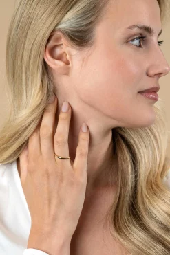 ZINZI gold plated zilveren ring organisch gevormd 2,5mm breed ZIR2610G