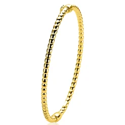ZINZI gold plated zilveren bangle armband met bolletjes-motief 3mm en luxe scharniersluiting ZIA2755G