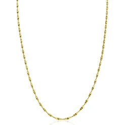 ZINZI gold plated zilveren ketting met glinsterende gedraaide schakels 1,9mm breed 43-45cm ZIC2585G