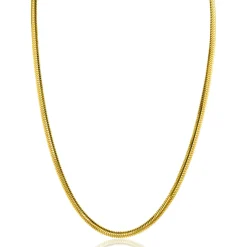 ZINZI gold plated zilveren platte slangen-ketting 45cm 3,5mm breed ZIC2402G