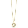 ZINZI gold plated zilveren anker ketting met luxe klaver hanger (15mm) rondom bezet met witte zirconia's 45-48cm ZIC2617Y