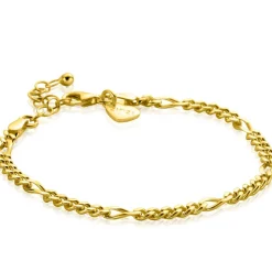 ZINZI gold plated zilveren figaro armband 3,5mm breed ZIA2291G