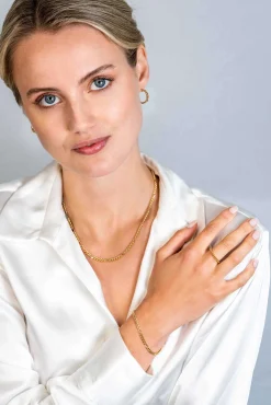 ZINZI gold plated zilveren figaro armband 3,5mm breed ZIA2291G