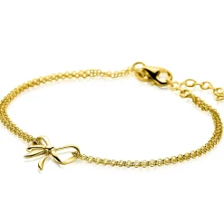 ZINZI gold plated zilveren multi-look armband met sierlijke strik 17-20cm ZIA2677