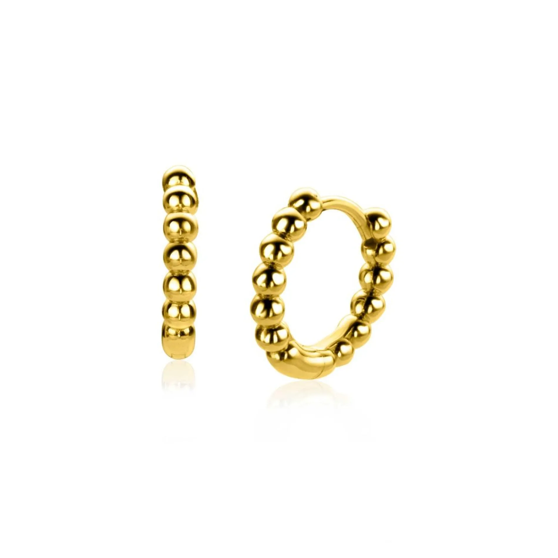 ZINZI gold plated zilveren oorringen bolletjes motief 13,5x2,5mm ZIO923G