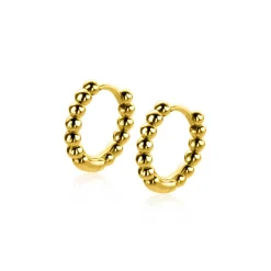 ZINZI gold plated zilveren oorringen bolletjes motief 13,5x2,5mm ZIO923G