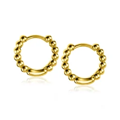 ZINZI gold plated zilveren oorringen bolletjes motief 13,5x2,5mm ZIO923G