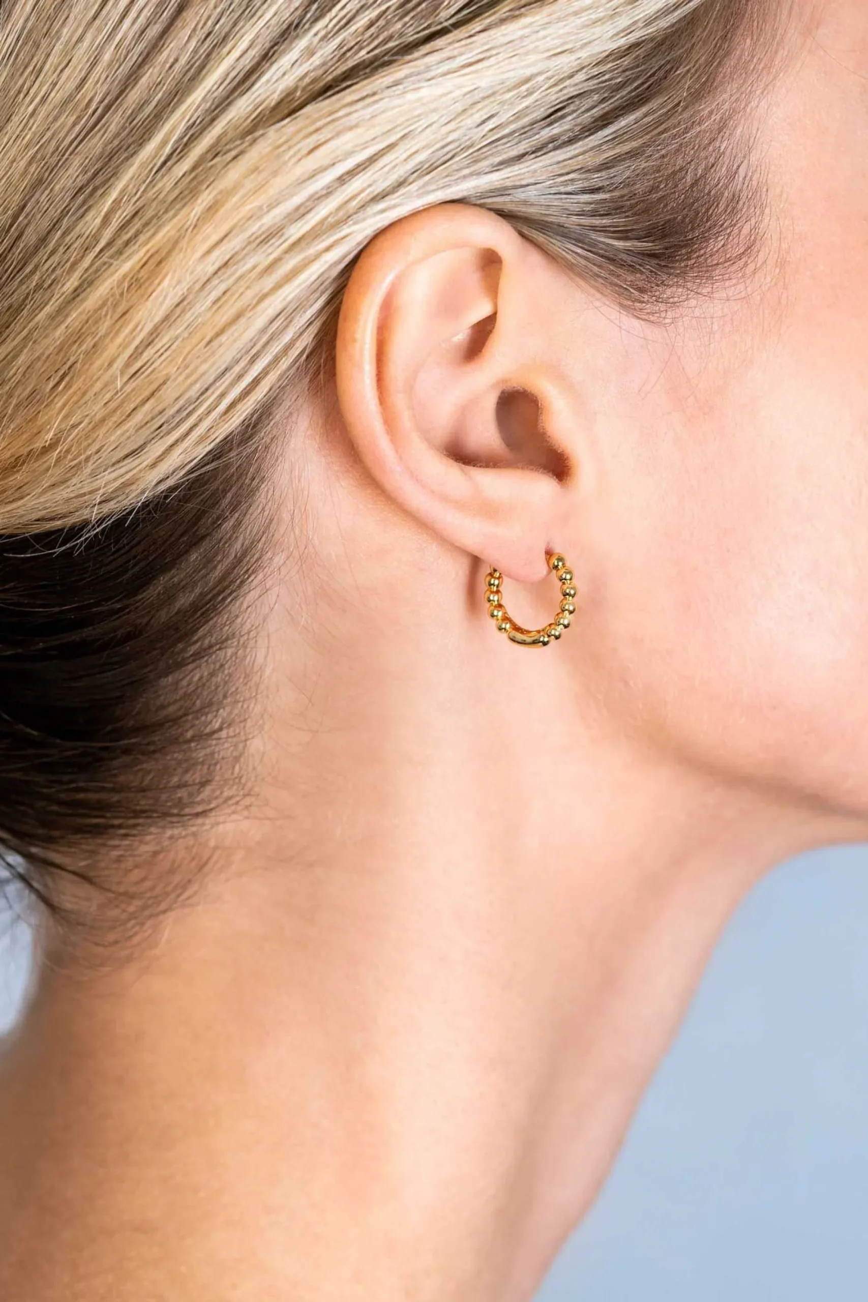 ZINZI gold plated zilveren oorringen bolletjes motief 13,5x2,5mm ZIO923G