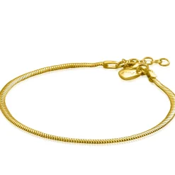 ZINZI gold plated zilveren platte slangen-armband 2,5mm breed ZIA2401G