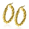 ZINZI gold plated zilveren wokkel oorringen met gedraaide buis 26x4mm ZIO2281G