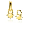 ZINZI gold plated zilveren oorbedels zon met witte zirconia's 8mm ZICH2302 (zonder oorringen)