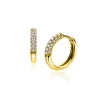 ZINZI gold plated zilveren oorringen 14 x 3mm witte zirconia's ZIO660G