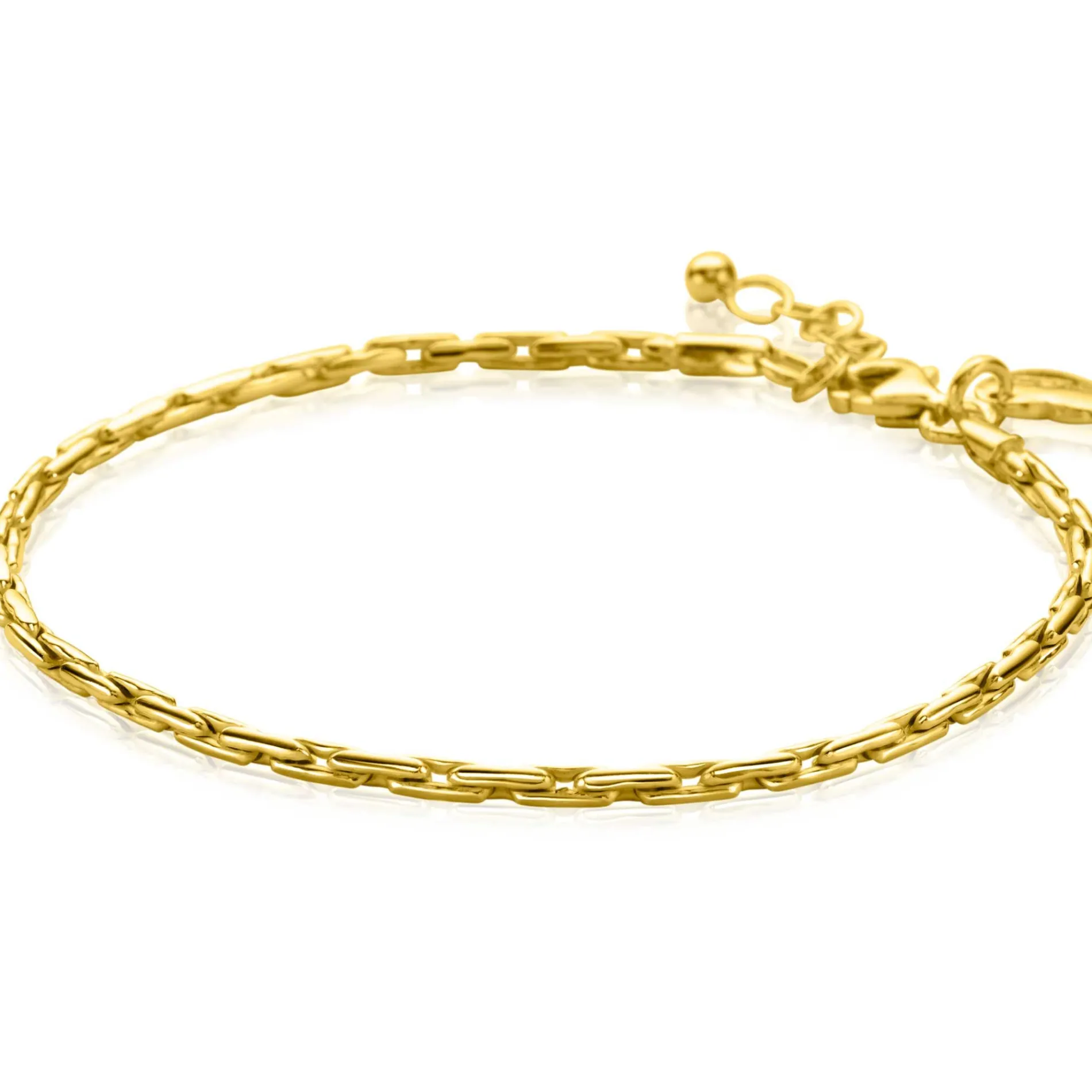 ZINZI gold plated zilveren schakel armband 2,3mm breed 18-21cm ZIA2648G