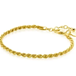 ZINZI gold plated zilveren koord armband 2,6mm breed ZIA2386G