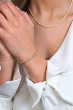 ZINZI gold plated zilveren koord armband 2,6mm breed ZIA2386G