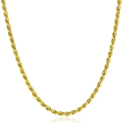 ZINZI gold plated zilveren koord ketting 2,6mm breed 42-45cm ZIC2386G
