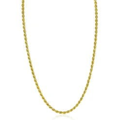ZINZI gold plated zilveren koord ketting 2,6mm breed 42-45cm ZIC2386G